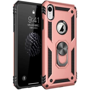 Kip GSM Apple iPhone Xr 6.1 Kılıf Zore Vega Tank  Sert  Yüzüklü Standlı Zırh Koruma Kapak