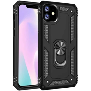 Kip GSM Apple iPhone 11 Kılıf Zore Vega Tank  Sert  Yüzüklü Standlı Zırh Koruma Kapak