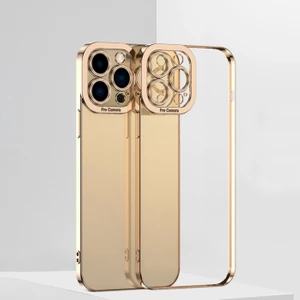 Fashion Series iPhone 12 Pro Kılıf Renkli Kenar Lazer Çerçeveli Silikon Kılıf ALL-35481