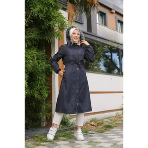 Vibeys Collection Lacivert Içi Kürklü ve Su Geçirmez Kadın Kışlık Mont & Kaban