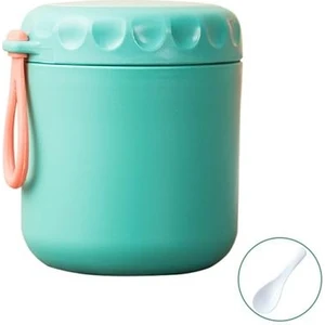 Three Beans Termal Yemeği Kutusu Gıda Konteyner Set Paslanmaz Çelik Yalıtımlı Lunchbox Kreş Çorbası Kupası Çocuk Gıda Kutusu  (Yeşil) (Yurt Dışından)