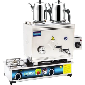40 Lık Doğalgazlı Elektrikli 30 Litre 2 Demlikli Çay Kazanı Ocağı