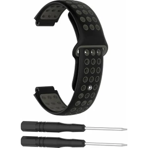 Garmin Approach S20 S5 S6 Uyumlu Delikli Silikon Kordon Siyah Gri
