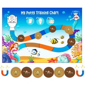 Mıknatıslı Tuvalet Eğitimi Panosu 21X30 cm - 6 Çiş ve 4 Kaka Magnetli