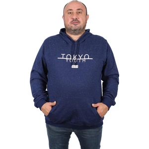 Büyük Beden Erkek Sweat Kapüsonlu Tokyo 22702-LACIVERT