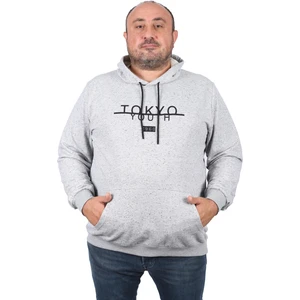Büyük Beden Erkek Sweat Kapüsonlu Tokyo 22702-GRI