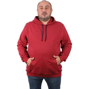 Büyük Beden Basic Kapüşonlu Sweat 22705-BORDO