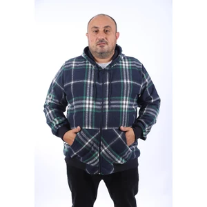 Kangaroo Pocket Oduncu Sweat-Gömlek Stripe 22209-LACIVERT