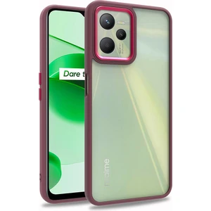 Realme C35 Kılıf Silikon Kenarlı Arkası Şeffaf Renkli Flora Kapak