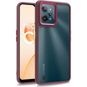 Realme C31 Kılıf Silikon Kenarlı Arkası Şeffaf Renkli Flora Kapak