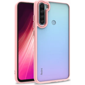 Xiaomi Redmi Note 8 Kılıf Renkli Silikon Kenarlı Arkası Şeffaf Flora Kapak