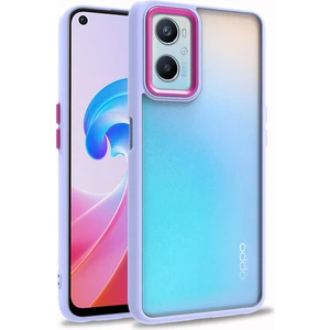 Oppo A96 Kılıf Silikon Kenarlı Arkası Şeffaf Renkli Flora Kapak