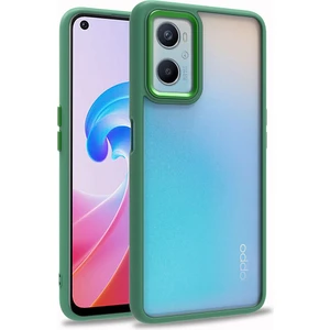 Oppo A96 Kılıf Silikon Kenarlı Arkası Şeffaf Renkli Flora Kapak