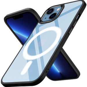 Apple iPhone 13 Kılıf Parlak Kamera Korumalı Renkli Kenarlı Magsafeli Krom Kapak