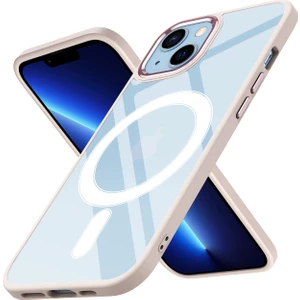 Apple iPhone 13 Kılıf Parlak Kamera Korumalı Renkli Kenarlı Magsafeli Krom Kapak