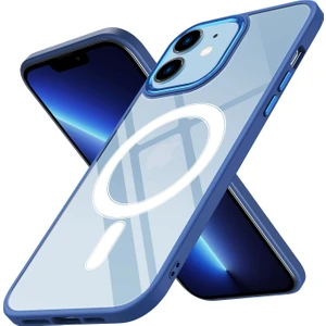 Apple iPhone 12 Kılıf Parlak Kamera Korumalı Renkli Kenarlı Magsafeli Krom Kapak