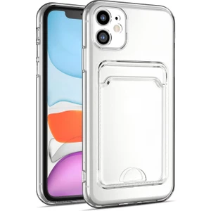 Apple iPhone 12 Kılıf Kart Koymalı Kamera Korumalı Şeffaf Setra Silikon