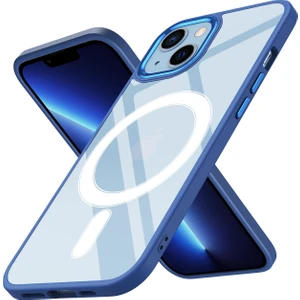 Apple iPhone 13 Kılıf Parlak Kamera Korumalı Renkli Kenarlı Magsafeli Krom Kapak