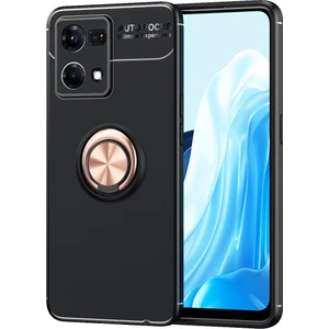 Oppo Reno 7 Kılıf Yüzüklü Manyetik Ravel Silikon