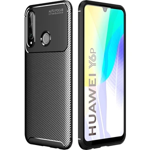 Aqua Aksesuar Huawei Y6P Kılıf Rugged Armor Karbon Desenli Tam Koruma Silikon Kapak