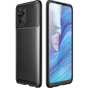 Aqua Aksesuar Xiaomi Redmi Note 10S Kılıf Rugged Armor Karbon Desenli Tam Koruma Silikon Kapak