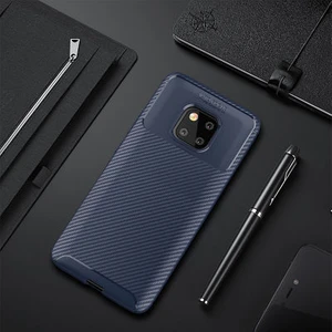 Aqua Aksesuar Huawei Mate 20 Pro Kılıf Rugged Armor Karbon Desenli Tam Koruma Silikon Kapak