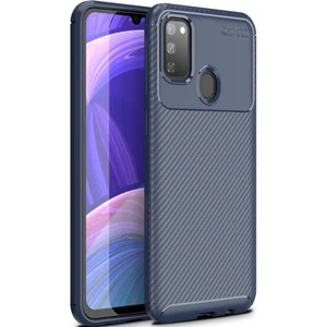Aqua Aksesuar Samsung Galaxy M21 Kılıf Rugged Armor Karbon Desenli Tam Koruma Silikon Kapak