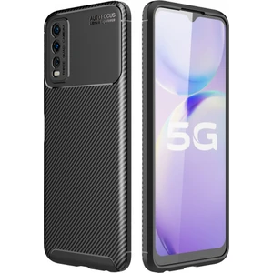 Aqua Aksesuar Vivo Y20 Kılıf Rugged Armor Karbon Desenli Tam Koruma Silikon Kapak