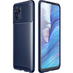 Aqua Aksesuar Xiaomi Redmi Note 10S Kılıf Rugged Armor Karbon Desenli Tam Koruma Silikon Kapak