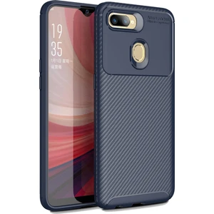 Aqua Aksesuar Oppo Ax7 Kılıf Rugged Armor Karbon Desenli Tam Koruma Silikon Kapak