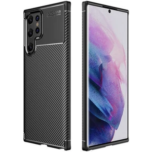 Aqua Aksesuar Galaxy S22 Ultra Kılıf Rugged Armor Karbon Desenli Tam Koruma Silikon Kapak