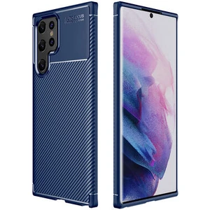 Aqua Aksesuar Galaxy S22 Ultra Kılıf Rugged Armor Karbon Desenli Tam Koruma Silikon Kapak