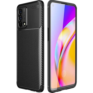 Aqua Aksesuar Oppo A74 4g Kılıf Rugged Armor Karbon Desenli Tam Koruma Silikon Kapak