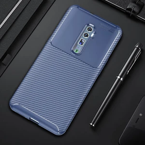 Aqua Aksesuar Oppo Reno 10X Zoom Kılıf Rugged Armor Karbon Desenli Tam Koruma Silikon Kapak
