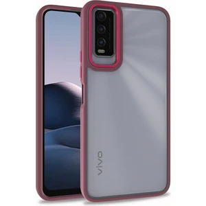 Vivo Y20S Kılıf Silikon Kenarlı Renkli Flora Kapak