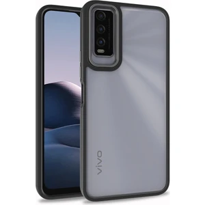 Vivo Y20S Kılıf Silikon Kenarlı Renkli Flora Kapak