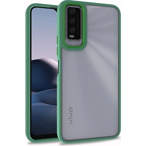 Vivo Y20 Kılıf Silikon Kenarlı Renkli Flora Kapak