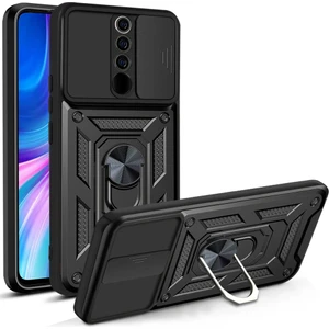Xiaomi Redmi Note 8 Pro Kılıf Ultra Korumalı Yüzüklü Manyetik Sürgülü Vega Kapak