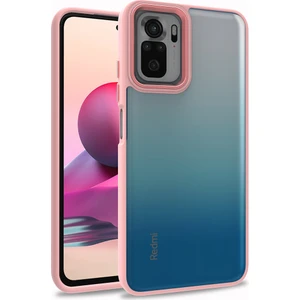 Xiaomi Redmi Note 10 Pro Kılıf Silikon Kenarlı Arkası Şeffa Renkli Flora Sert Kapak