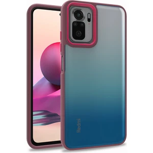 Xiaomi Redmi Note 10 Kılıf Silikon Kenarlı Arkası Şeffa Renkli Flora Sert Kapak