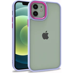 Apple iPhone 12 Pro Kılıf Silikon Kenarlı Arkası Şeffa Renkli Flora Sert Kapak