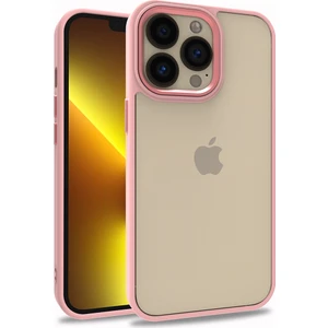 Apple iPhone 13 Pro Kılıf Silikon Kenarlı Arkası Şeffa Renkli Flora Sert Kapak