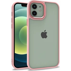 Apple iPhone 12 Pro Kılıf Silikon Kenarlı Arkası Şeffa Renkli Flora Sert Kapak