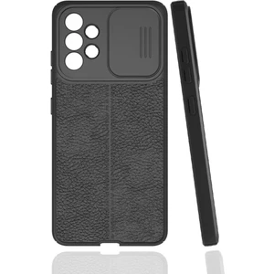 Samsung Galaxy A72 Kılıf Deri Desenli Kamera Korumalı Sürgülü Niss Silikon