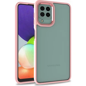 Samsung Galaxy A12 Kılıf Silikon Kenarlı Arkası Şeffa Renkli Flora Sert Kapak