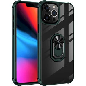 Apple iphone 13 Pro Max Kılıf Silikon Kenarlı Yüzüklü Manyetik Mola Kapak