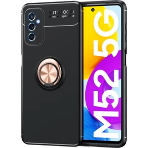Samsung Galaxy M52 Kılıf Yüzüklü Manyetik Ravel Silikon