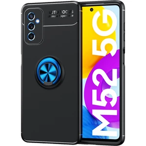 Samsung Galaxy M52 Kılıf Yüzüklü Manyetik Ravel Silikon