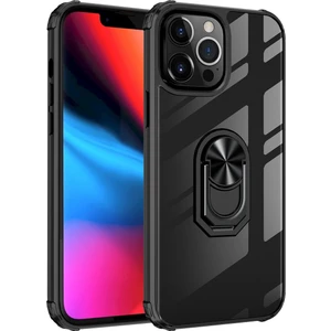 Apple iphone 13 Pro Max Kılıf Silikon Kenarlı Yüzüklü Manyetik Mola Kapak