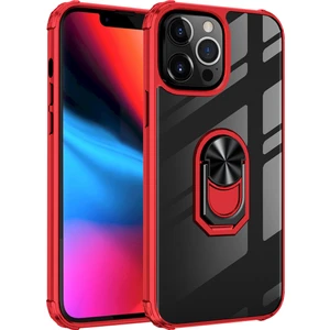 Apple iphone 13 Pro Max Kılıf Silikon Kenarlı Yüzüklü Manyetik Mola Kapak